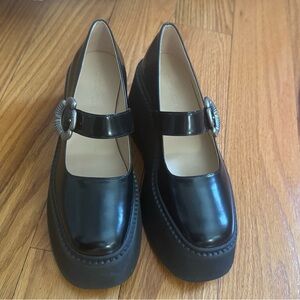 NEW COACH Women's Tea Rose Platform Mary Janes in black size 6 shoes